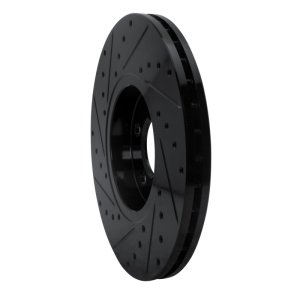 Audi A1 Brake Rotor (1) - Front Right - R1 Concepts - Drilled & Slotted - Black - `98-`18